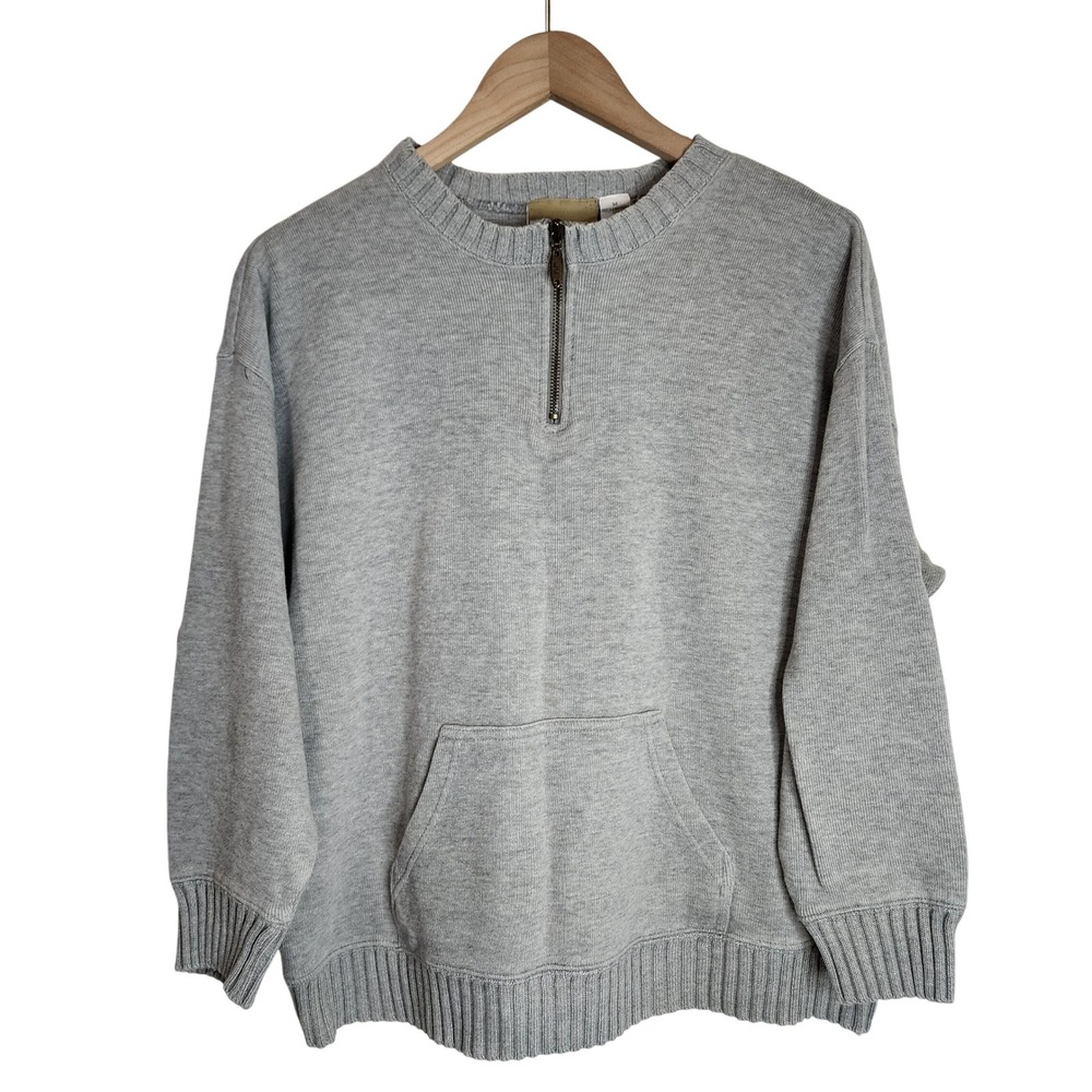 Liz Claiborne Sweater‎ Women's Medium Liz Wear Pocket Pullover Grey